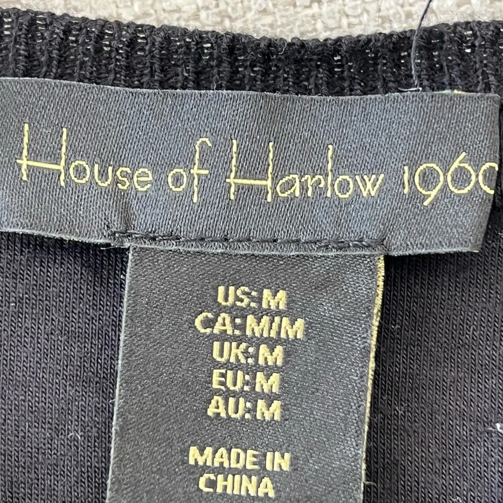 House of Harlow 1960 Black Lace Peplum Top - Picture 3 of 3